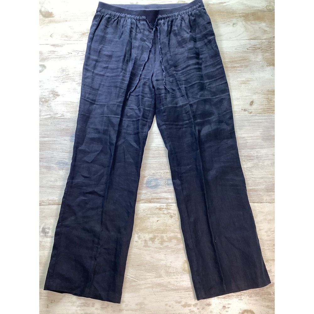 Ellen Tracey Black Linen Pants Women's Medium